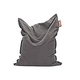 Fatboy Original Stonewashed Sitzsack - Indoor Beanbag aus Baumwolle - Sitzkissen Grau - Für Erwachsene und Kinder - 180 x 140 cm