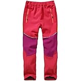 Jogwits Kinder Softshellhose Skihose Wanderhose Trekkinghose Gefüttert Cargohose Wasserdicht Thermohose Jungen Mädchen Schneehose Winter Outdoorhose