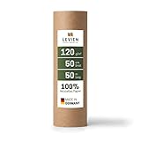 Levien Packpapier Rolle, 120g/m², braun, 50cmx50m, 100 Prozent recyceltes Kraftpapier, nachhaltig. Ideal zum Verpacken, als Füllmaterial, Geschenkverpackung, für Pakete, Basteln, Umzug (50cm x 50m)