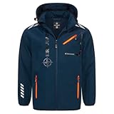 Kirkjubøur® Hestur Herren SOFTSHELLjacke 10.000 mm Wassersäule mit Kapuze und Fleecefutter, atmungsaktiv und wasserabweisend (DE/NL/SE/PL, Alphanumerisch, XL, Regular, Regular, Alvik Navy)