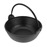 SHINEOFI Gusseiserner Dutch Oven Campingtopf mit Antihaftbeschichtung 19cm Tragbar mit Griff Vielseitiger Schmortopf für Outdoor Picknick und Zuhause