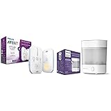 Philips Avent Audio Babyphone SCD503/26 - DECT-Technologie, Kristallklarer Klang, weiß & SCF291/00 Sterilisator für bis zu 6 Babyflaschen, Sauger und Zubehör, weiß