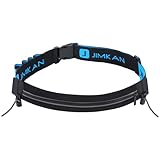 JIMKAN Triathlon Startnummernband, Running Startnummerngürtel mit Aufbewahrungstasche (incl. 4 Gel Halter), wasserdichte Laufgürtel mit Nummernhalte für Triathlon, Marathon, Laufen (Schwarz)