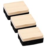 FUNOMOCYA 3 Stück Teiliges Kleine Schwarze Tafelwischer aus Holz mit Filz Langlebige Kreidetafel radiergummis für Schule Büro Handlich Leichter Whiteboard löscher für Lehrer und Schüler