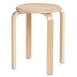 IBUYKE Stapelhocker-Massivholz Hocker Hausbank Holzhocker Mode Kreative Hocker Moderne Esstisch Hocker Erwachsene Esszimmerhocker Natur 40x44x33cm RF-752