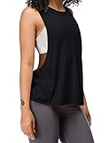 Damen Trainieren Fitness Tanktops Abgeschnitten Ärmellos Fitnessstudio Yoga Betrieb Sportlich Hemden Color Schwarz M