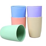 Greentainer Tasse 5er Set Kunststoff Becher,380ml Bruchfeste Wiederverwendbare Trinkbecher aus Gesundes PP, Cup für Kinder und Erwachsene,für heiße & kalte Getränke,Mikrowellen-und spülmaschinenfest