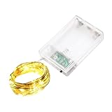 LQWELL LED Lichterkette 2M 20LED, Micro Lichterketten Batteriebetrieben, Mini Wasserdicht Kupferdrahtlampe, Warmweiß, 2 Modi für Xmas Weihnachten Hochzeit Festival Parteien Wohndeko