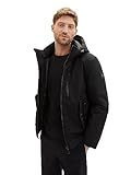 TOM TAILOR Herren 1037343 Blouson Winterjacke mit Abnehmbarer Kapuze, 29999-Black, M