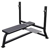 GORILLA SPORTS® Hantelbank - mit Ablage, bis 250 kg, Gummierte Füße - Trainingsbank, Flachbank, Fitnessbank für Zuhause, Bankdrücken Bank