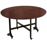 Klapptisch aus Holz, rund, faltbar, für den Innenbereich, für Camping, Grill, kommerziell, Bankett, Hochzeit (140 cm, schwarz mit Rädern)
