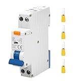 GOEDCH FI/LS kompakt RCBO: 67 x 18 x 81.2 mm Fi Schutzschalter mit Überlast-Fehlerstromschutz, Sicherungsautomat 16A mit RCD Geschützter Leistungsschalter, DIN Rail Mounting, Type A und Curve B