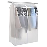 GQC Kleiderschutzhülle für Kleidung, 80 x 50 x 120 cm, Kleiderschutz für Kleiderschränke, Kleiderständer, Abdeckung mit transparentem Fenster, Kleiderstangenabdeckungen für Anzug, Mantel, Kleid,