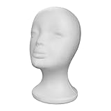 Genérico Kopf aus Polystyrol-Schaum, Perückenkopf als Ständer für Hüte, Hüte und Perücken, mit Standfuß aus Polystyrolschaum, Qualität der Standardmarke