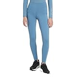 LeMieux Young Rider Orla Reithose zum Überziehen, stützender elastischer Bund, leicht, Vollbesatz-Silikongriff, Kinder-Reithose, eisblau, 13-14 Jahre