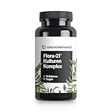 natural elements Flora 21® Kulturen Komplex – 21 Bakterienstämme + Bio Inulin – 60 magensaftresistente Kapseln – Laborgeprüft, vegan, hochdosiert und in Deutschland produziert