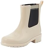 Tommy Hilfiger Damen Gummistiefel Essential Tommy Rainboot mit Blockabsatz, Beige (White Clay), 41 EU