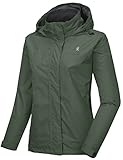 Little Donkey Andy Damen wasserdichte Regenjacke Leichte atmungsaktivem Regenjacke für Outdoor-Windbreaker zum Wandern, Reisen Armeegrün XL