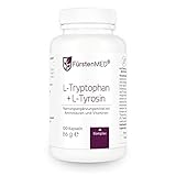 FürstenMED® L-Tryptophan + L-Tyrosin Kapseln - L Tryptophan Hochdosiert - 600mg Tyrosin pro Tagesdosis - 120 Kapseln Vegan & Ohne Zusatzstoffe (L-Tryptophan over 500mg + L-Tyrosin