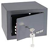 HMF 49216-11 Safe Tresor klein mit Schlüssel, Möbeltresor | 23 x 17 x 17 cm | Anthrazit