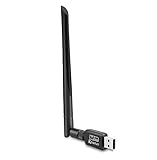 USB WLAN Stick für PC, mit 5dBi Antenne, DualBand(433Mbps 5GHz / 150Mbps 2,4GHz) WLAN USB-Adapter mit Eingebautem Treiber, AC600 USB WiFi Adapter Kompatibel mit Windows 7 8 8.1 10 11 Mac OS