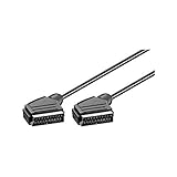 Goobay 11703 Scart Kabel / Audio-/Videokabel / Scartstecker (21-Pin) auf Scartstecker (21-Pin) / Vernickelt / 2 Meter