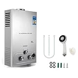 Gas-Durchlauferhitzer, sofortiger Gas, 6LPM, 12 kW, LPG, Winter- und Sommermodus ohne Tank aus Edelstahl, CE-zertifiziert, tragbar, für Haus, Outdoor, Camping