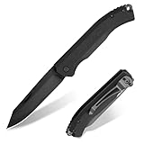 FLISSA Klappmesser, EDC Taschenmesser mit G10 Griff, Outdoor Messer ohne Verriegelung, 14C28N Edelstahlklinge, CNC-geschliffen, Gürtelclip, Ideal für Camping, Outdoor & Alltag