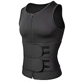 GOUJIAN Herren Sauna Sweat Zipper Weste Zur Gewichtsreduktion Hot Neopren Korsett Taillentrainer Body Top Shapewear Abnehmen Shirt Trainingsanzug(S)