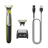 PHILIPS OneBlade 360 Face - elektrischer Rasierer & Trimmer, 2x 360 Klingen, verstellbarer 5-in-1-Trimmaufsatz, Nass- & Trockenrasur, Akku-USB, fürs Gesicht (QP2734/30)