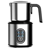 Vorfaove Milchaufschäumer, elektrischer Milchaufschäumer, 700 ml, 4-in-1, Edelstahl, für Kaffee, Cappuccino, automatische Abschaltung und einfache Reinigung, EU-Stecker