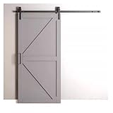 Scheunentorschienen, robustes, Schiebetür-Hardware-Set, geeignet for die Außendekoration in Scheunen, Garagen und Ställen(96.4' Track (Single Door))