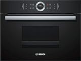 Bosch CDG634AB0 Serie 8 Dampfgarer, 45 x 60 cm, 1,3 L Wassertank, AutoPilot 20 20 Automatikprogramme, TFT-Touchdisplay, intuitiver Bedienring, SoftClose und SoftOpen, Leeranzeige Wassertank, Schwarz