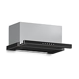 Klarstein Velaire Dunstabzugshaube 60cm, Unterbau, Ausziehbar, 896 m³/h Boost, Touch, Energieklasse A++, LED, Leise, Aluminium- & Aktivkohlefilter, Unterbauhaube Küche, Schwarz
