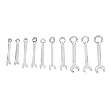 XZXCVN Ratschen Schraubenschlüssel Set 10 - teilig, 72 Zähne, 15 Grad Öffnung, Doppelkopf Gabelschlüssel 4-11mm - Hohe Haltbarkeit, Komfortabler Griff, Ideal für Maschinenwartung