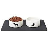 PARENCE.- rutschfeste Napfmatte für Hund und Katze – 30x40 cm Schutzmatte für Futter und Wasser – wasserdicht, leicht zu reinigen, ideal für saubere und trockene Böden