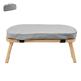 BAODBF Meditationsbank aus Bambus,Klappbarer Meditationshocker Anti Rutsch Design,Gebetshocker mit Kissen,Yoga Bank für Spirituelle Momente im Alltag,43×19×17cm(Grau)