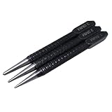 Maxmoral 3-teiliges Körner-Set, 10,2 cm lang, schwarzer Hartstahl, mechanische Wartung, Installation, Positionierung, Bohrwerkzeug für legierten Stahl, Metall, Holz, Markierung, Bohren