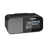 TechniSat VIOLA CR 1 – DAB+ Radiowecker mit Wireless Charging (UKW, Zwei Wecktimer, Snooze, Sleeptimer, USB-Ladefunktion, Kopfhöreranschluss, 3.3 Watt, Display 3.5 Zoll, Netzteil) schwarz