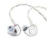 LINSOUL SIMGOT EW300 1DD+1Planar+1PZT Hybrid Treiber In Ear Monitor, Kabelgebundene Ohrhörer IEM, Gaming-Kopfhörer mit abnehmbaren Düsen, versilbertes OFC IEM-Kabel für Audiophile Musiker (EW300)