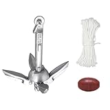 Kleagary 0,7 kg Stahl-Klappanker für Wasserfahrzeuge, Kajak, Marine, Kanu, Boot, Grapnel, Floß, Angelboot, Anker, Bootszubehör