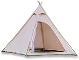 TentHome Outdoor Tipi Indianer Zelt Baumwolle Leinwand Pyramidenzelt für Erwachsene Camping Glamping Zelt für 2–3 Personen (Zelt alleine)