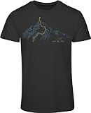 Berg T-Shirt Herren : Walk The Line - Kletter T-Shirt Männer - Geschenk für Wanderer - Bergsteiger Outdoor Ausrüstung (M)