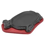 Alipis 1Stk Grillplatte Braten Tablett Crêpe-Pfanne Grillgericht Bräter antihaft pfanne achatscheiben Grillwohnung holzbretter bauholz Bratpfanne für Grill schicke Steakpfanne Eisen Black