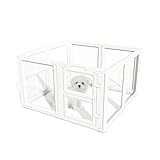 LoveTail Transparenter Acryl-Hunde-Laufstall für den Innenbereich, transparenter Hundegehege, einfach zu montieren und transparent, für Welpen, Hunde, Kaninchen und Katzen, stabiler und leicht zu