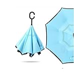 Regenschirme Sturmfest Schirm C-Griff Winddicht Reverse Taschenschirm Mann Frauen Sonne Regen Auto Umgekehrte Regenschirme Anti UV Selbstständer Parapluie Regenschirm (Color : F, Size : 104cm)