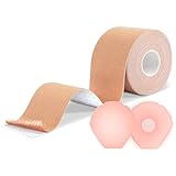 REFUN Klebe BH Push Up Große Brust Boob Tape BH Rückenfrei Trägerloser BH Push Up 2 Wiederverwendbare Unsichtbar Silikon Brüste Nippelpads Body Tape für Abendkleider, Ballkleid, Hochzeitskleid