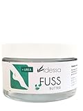 Adessa Fußbutter, Intensive Pflege für trockene Haut, mit Sheabutter, Kakaobutter, Urea, Salicylsäure, Eukalyptus & Pfefferminz, 100 ml