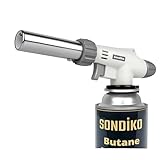 Sondiko Küchenbrenner Flammbrenner S516, professionelles nachfüllbarer Butangasbrenner mit einstellbarer Flamme, für Creme Brulee, Anbraten, Backen, Grillen