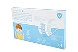 SYMTEX 50pcs Medizinisch Masken in kleiner Größe, Kindermasken, Type IIR Norm EN 14683 zertifizierte OP Masken 3-lagig Mundschutz mund und nasenschutz (50pcs, Blau)